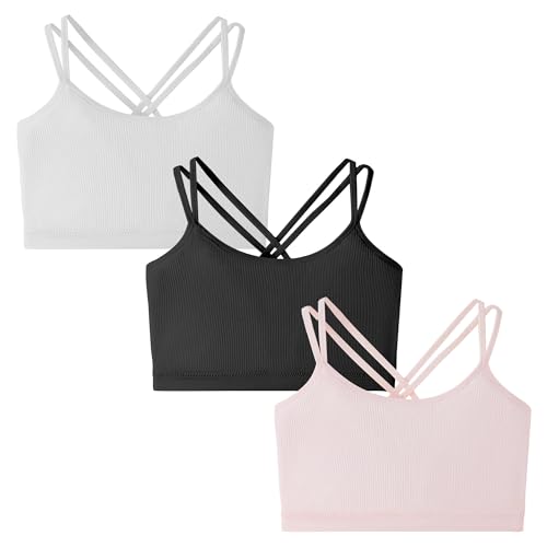 Teen Girls Training Bra Kids Lightly Padded Beginner Bra Cotton Wireless Everyday Bra
