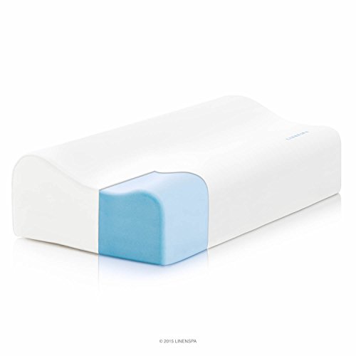 Linenspa Gel Memory Foam Contour Pillow, High Loft, Standard, White