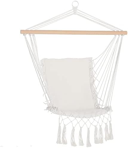 Outsunny Hanging Chair with Tassels Cotton Swing Chair Load 120 k...