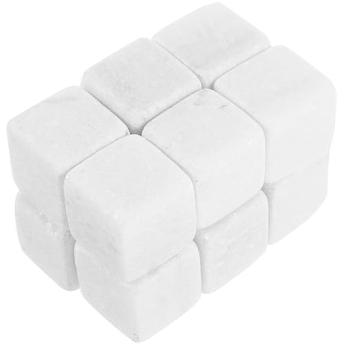 ABOOFAN 12st -Whisky-Stein-eiswürfel Kühlsteine ​​für Whisky Haushalts-eiswürfel Eiswürfel Für Wein Praktische Weinsteine Wiederverwendbare Whiskysteine Metall Marmor Weiß Whiskey