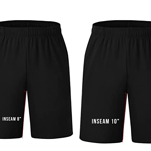 Letaotao Men's Big And Tall Shorts Cotton Jogger Sweat Shorts With Zipper Pockets (Xl-6Xl (4X-Large, Black) #TOP5