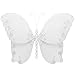 Hanging Butterfly Medium 10" White Twinkle Nylon Mesh Butterflies Decorations Decorate Baby Nursery Bedroom Girls Room Ceiling Wall Decor Wedding Birthday Party Baby Shower Bathroom Kid Child 3D Art
