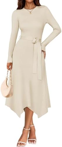 ZESICA Long Sleeve Sweater Dresses for Women 2026 Fall Winter Cre...