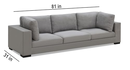 Image of Homeify Aria Wooden Interchangeable Fabric 4 Seater Sofa Set for Living Room (Premium Velvet,Grey)