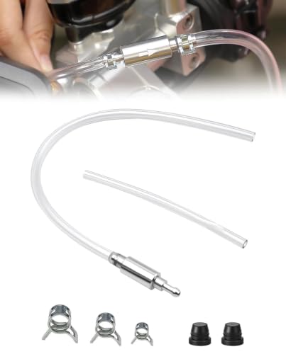 TAVYTH Kit de Tubo de Purgador de Frenos Hidráulico con 1 Manguera y 3 Abrazaderas y 2 Tapones Kit de Purga de Frenos para Sangrado Eficiente en Frenos de Coche y Moto