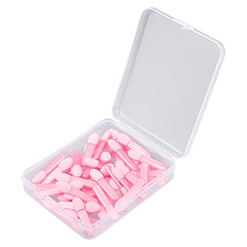VOCOSTE 50 Pcs Eye Shadow Sponge Applicators with Container, Eyeshadow Brushes Makeup Applicator, Pink