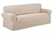 Maytex Stretch Reeves 1-Piece Slipcover, Sofa, Natural