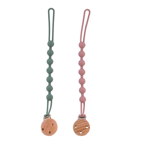 ADEGO Chupetero de Silicona - Porta Chupetes Bebé con Cadena, Seguro y Duradero (verde)