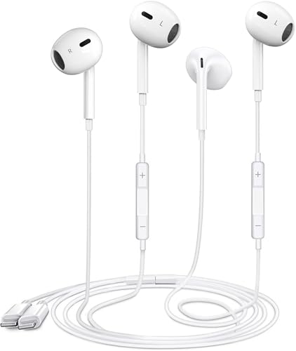 2 Packs-for iPhone Headphones Wired Earbuds/Earphones Nosie Reduction Built-in Microphone & Volume Control Headsets Compatible with iPhone 14/13/12/11/XR/XS/X/8/7/SE/Pro/Pro Max