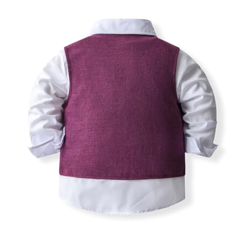 Costume pour enfant violet idéal mariage et cérémonie tenue gentleman garçon 5-7 ans