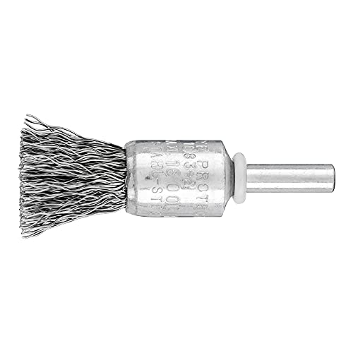 PFERD 43298001 Brosse à pinceau sans torsion en PBU | Ø 15 mm - Diamètre de la tige : 6 mm - Fil d'acier Ø 0,35 - pour ponceuse droite, perceuse, arbre de flexion Cover