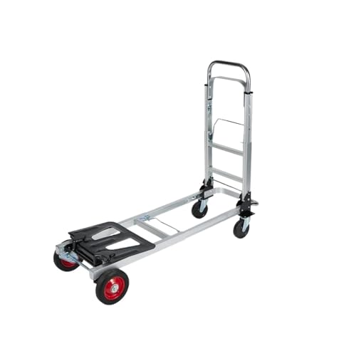 Portátil Plegable de la Carretilla Mano del Marco Aluminio Capacidad móvil fácil con Cuatro Ruedas