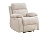 Vente-unique - Canapé 3 Places et Fauteuil Relax électrique massant en Tissu Chenille Beige KOCENI