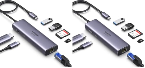 Image of UGREEN Revodok 7 in 1 USB C Hub Gigabit Ethernet Adapter 4K@60Hz HDMI (Pack of 2)