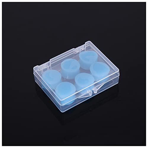 耳栓 6/12pcsシリコン耳栓騒音低下睡眠防止音響絶縁耳栓保護睡眠再利用可能な耳栓 遮音 耳栓(Size:6PCS Blue)