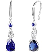 FANCIME Damla Damla Sarkan K&uuml;pe 925 Sterling G&uuml;m&uuml;ş Armut Değerli Taş Doğum Taşı K&uuml;pe İnce J...