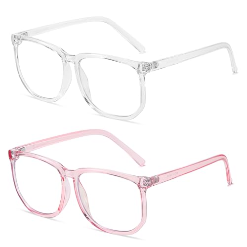 Image of TR90 Oversized Blue Light Blocking Glasses Men Women Ultralight Nerd Square Computer Games Black Large Eyewear