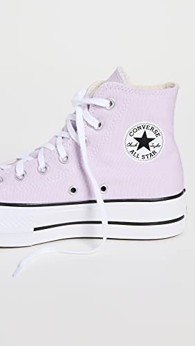 Image of Converse Women's Chuck Taylor All Star Lift Hi Canvas Sneakers, Pale Amethyst /White /Black, 9 Medium US