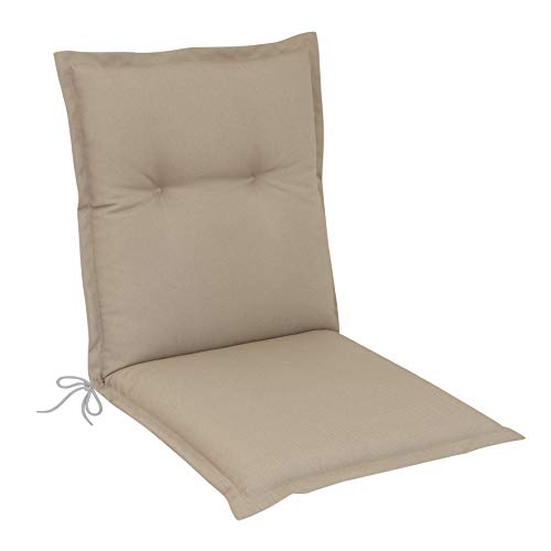 Herlag Florence P216022-2314MCT Coussin d'extérieur pour Fauteuil à Dossier Bas avec Bande de Maintien Dorsal Couleur Sable 100 % Mousse PU + 100 % ouate de Polyester Cover