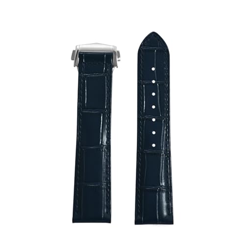 [SLFJEYTX] 1�� �|���X�g���b�v�p�^�[�� ���U�[�E�H�b�`�X�g���b�v 19mm 20mm 21mm 22mm �t���b�g�G���h ���j�o�[�T�������[�X�o���h(Blue,19mm No buckle)