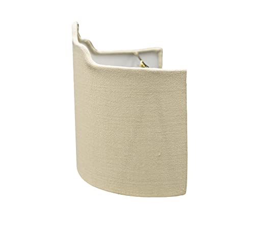 Upgradelights Wall Sconce Clip On Shield Lamp Shade Half Shade Natural Beige Linen Clips Onto Bulb #TOP2