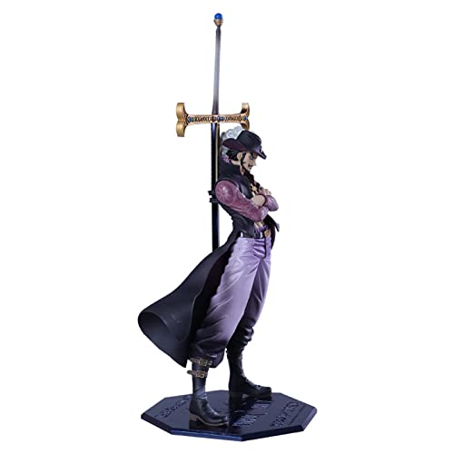 One Piece Dracule Mihawk Figure, 28 cm Mihawk PVC Anime Estatua de Debout Modelo Auto Oficina Juguete Decorativo para los Fans D'Anime