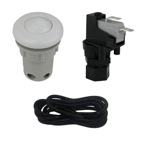 HYDRABATHS® Futura Pneumatic Repair Kit, White, Self-Locking Air Switch Button with Hose, for Spa Hot Tub Pool Pump Disposal
