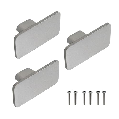 Image of VOLO Stainless Steel Drawer Knob for Cabinet Wardrobe and Cupboard Durable Knobs with Screws for Kitchen Dresser and Office Furniture | S-723 (Silver, 3 Pieces)