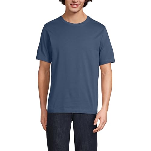 Lands' End Mens Short Sleeve Super-T Tee Nightfall Blue Regular Large