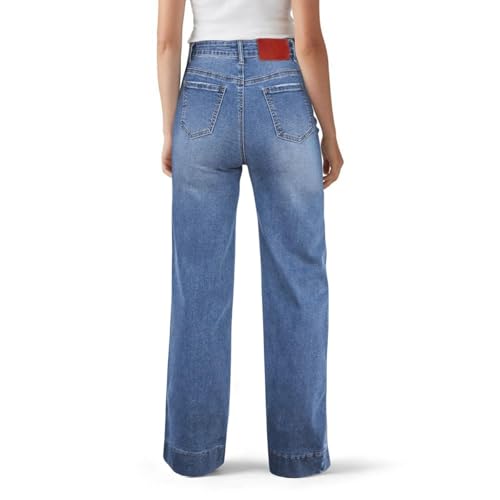 Women's Wide Leg Jeans Trendy High Waisted Stretchy Straight Leg Baggy Jeans Drawstring Denim Pants with Pockets3