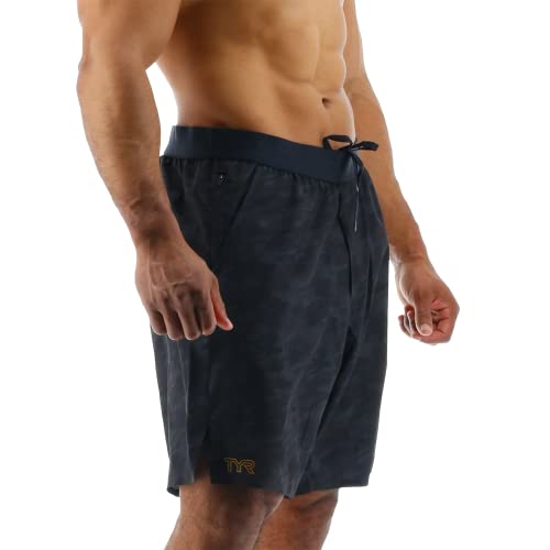 Tyr Men's Standard Athletic Performance Workout Lined Short 7", Black Camo, Large #TOP1