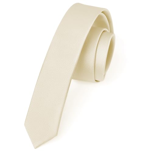 Enlision Corbatas de Hombre Modernas Corbata Beige Champán Delgada de Color Liso Originales Corbata de Boda Fiesta Business 4 cm