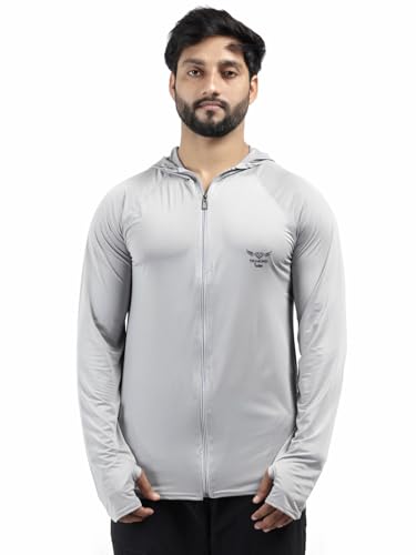 Image of Diamond Fashion Men's Gym Hoodie Jacket | Lightweight Stretchable Activewear for Workout, Running & Fitness | Quick Dry Full Zip Sports Hoodie for Men