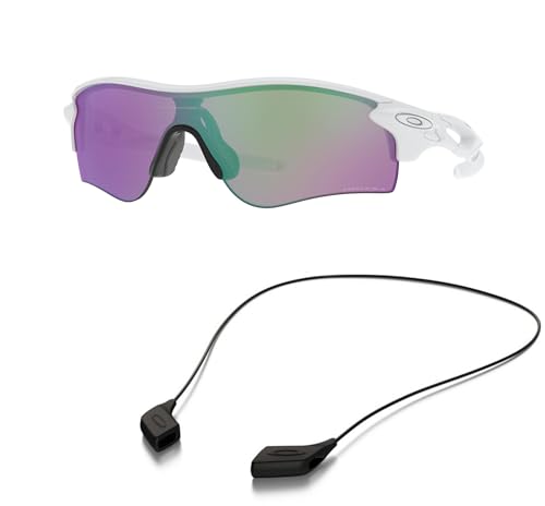 Oakley OO9206 Sunglasses Bundle: OO 9206 RADARLOCK PATH (A) 920667 Polished White and Large Black leash Accessory kit2