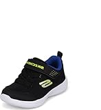 Skechers Jungen Skech-stepz 2.0 Mini Hiker Sneaker, Black Textile Synthetic Blue Lime Trim, 27 EU