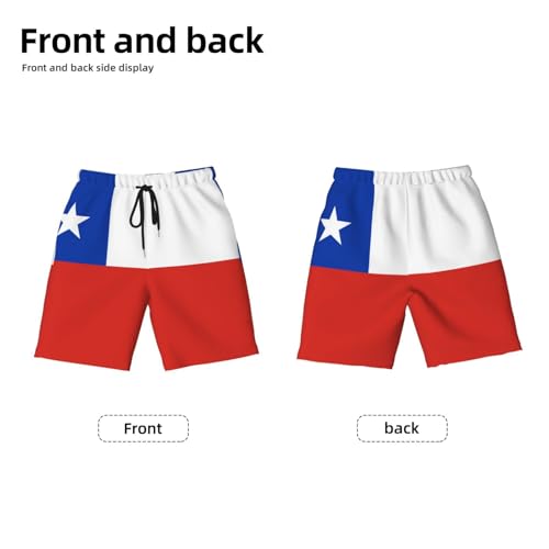 Flag of Chile Youth Beach Pants, Soft and Breathable, with Drawstring Waist, Suitable for Sports and Leisure.2