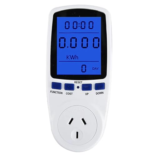 240V Plug Power Meter Energy Watt Voltage Amps Meter Consumption Energy Monitor Watt Electricity Usage Tester with Electricity Usage Monitor (AU Gauge Plug)