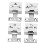 PartyKindom 4 Stück Glastürscharnier Glasduschtürklemme Glasduschtürscharniere Ersatzglasduschtürhalter Duschtürglasklemme Glasflügeltür Silber