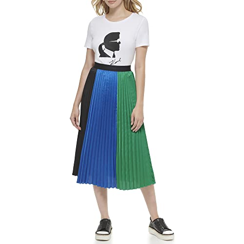Karl Lagerfeld Women's Midi Colorblock Pleated Skirt2