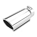 5" Diesel Exhaust Tip,6" Outlet 15" Long Truck Tip, Rolled Angle Cut