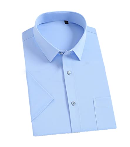 Chemise décontractée à manches courtes bleu clair taille M pour homme pour le travail