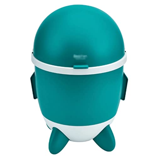 Bote de basura Bote de basura de plástico con cubierta deslizante, lata de basura de modelado de cohete simple, cubo de basura redondo for baño dormitorio dormitorio universitario oficina Amigable con