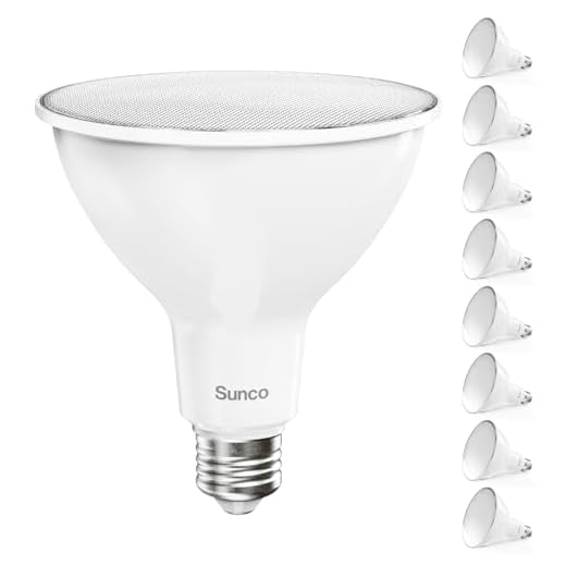 Sunco Lighting PAR38 LED Flood Light Outdoor Bulb, Waterproof Bright Dimmable, 13W=100W, 5000K Daylight, 1050lm, E26 Base, UL Energy Star Listed 8 Pack