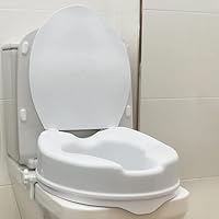 OrtoPrime Toilettensitzerhöhung 10cm mit Deckel Orthopädischer Toilettensitz mit seitlichen Sicherheitsverriegelungen - WC Sitzerhöhung für Senioren universeller Toilettenlift
