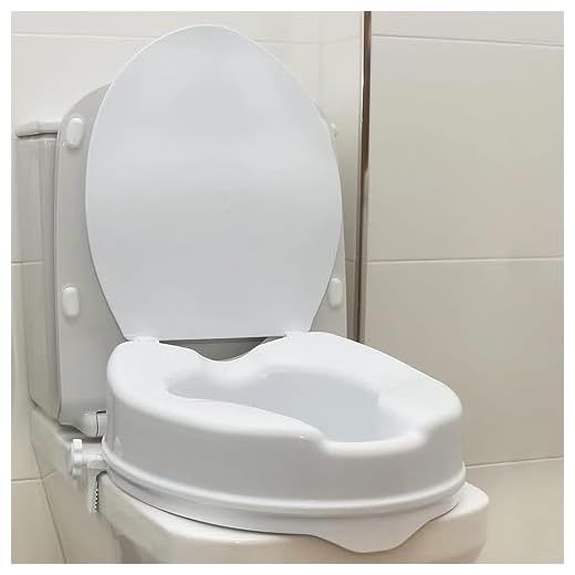 OrtoPrime Raised Toilet Seat with Lid – 10cm Toilet Seat Riser for Elderly and Disabled – Adjustable Side Locks – Universal High-Rise Toilet Seat for Comfort & Safety