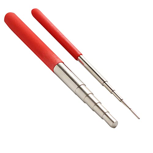 2Pcs 10 Sizes Metal Round Multi Jump Ring Mandrel Wire Looping Mandrel Wire Wrapping Mandrel Wire Wrapping Loop Forming Rod Stick Tool for Jewelry Making and DIY Craft Supplies, Red