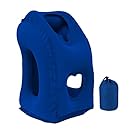 Bothyi Almofada De Pescoço Portátil Presente Escritório Confortável Respirável Encosto De Cabeça Inflável Travesseiro De Viagem Para Viagem Ônibus Dormir Acampamento Viajar, Azul