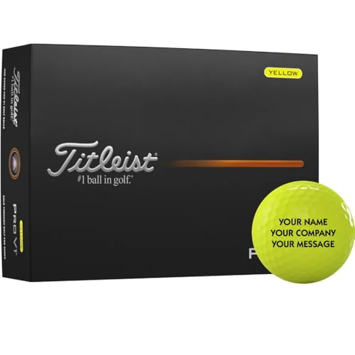 Titleist Pro V1 Yellow Personalized Golf Balls - 2025 Model