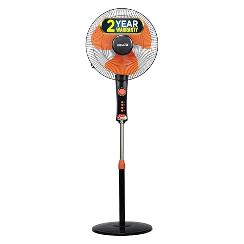 IBELL ZEPHYR03 Pedestal Fan 3 Leaf 400mm with Timer and High Speed motor (Orange)