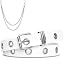 White Single Grommet(with Silver Chain)
